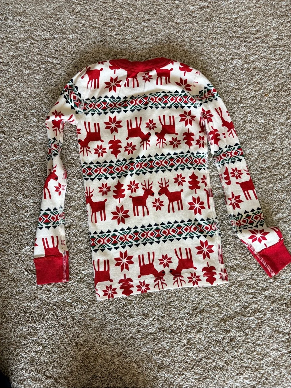 Hanna Andersson Red and White Reindeer Pajama Set